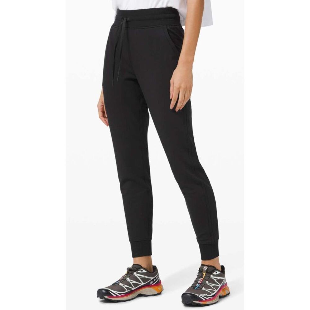 Lululemon Warm Down High Rise black Modal JOGGERS SWEATPANTS sz 4